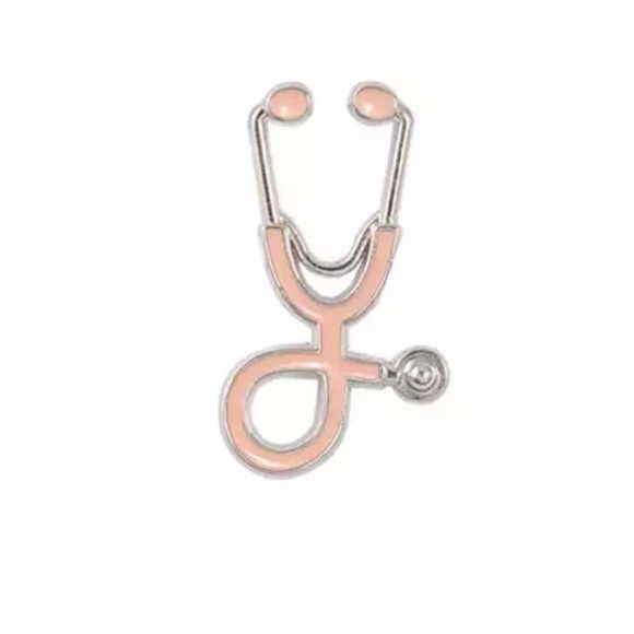 Silver Stethoscope Scrub Nurse Pins Custom Colour - Picture 5 of 14